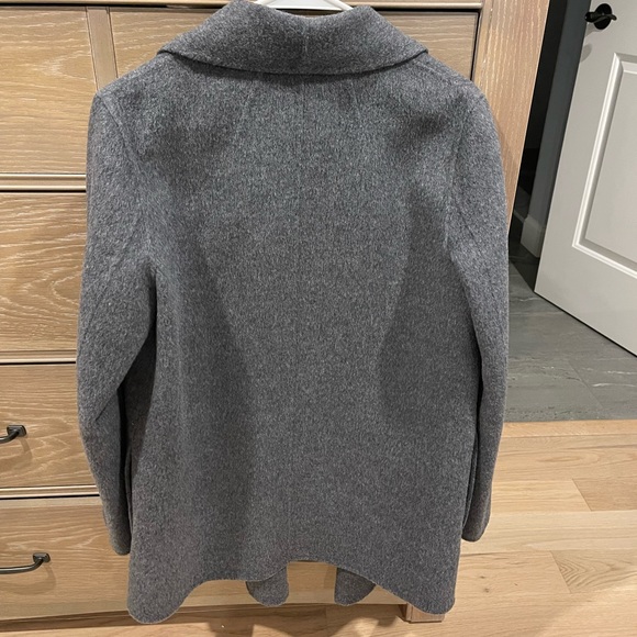 NWT - THEORY Gray Melange Sileena Shawl Collar Jacket Wool Cashmere Coat - Picture 3 of 7